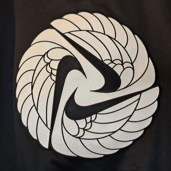 Nike Long Icon Clash Jacket Adult Med Black CU5974-010 Swoosh Logo Graphic Satin - Picture 7 of 16